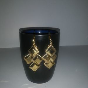 Costume pierced earrings with a gold plated finish